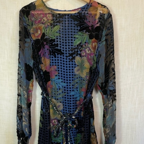 Johnny Was velvet embroidered LANAI BURNOUT PIPPA DRESS NWT - Picture 12 of 15